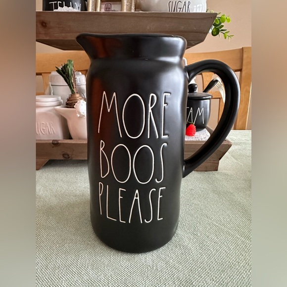 MORE BOOS PLEASE pitcher by Rae Dunn green interior - Picture 2 of 2